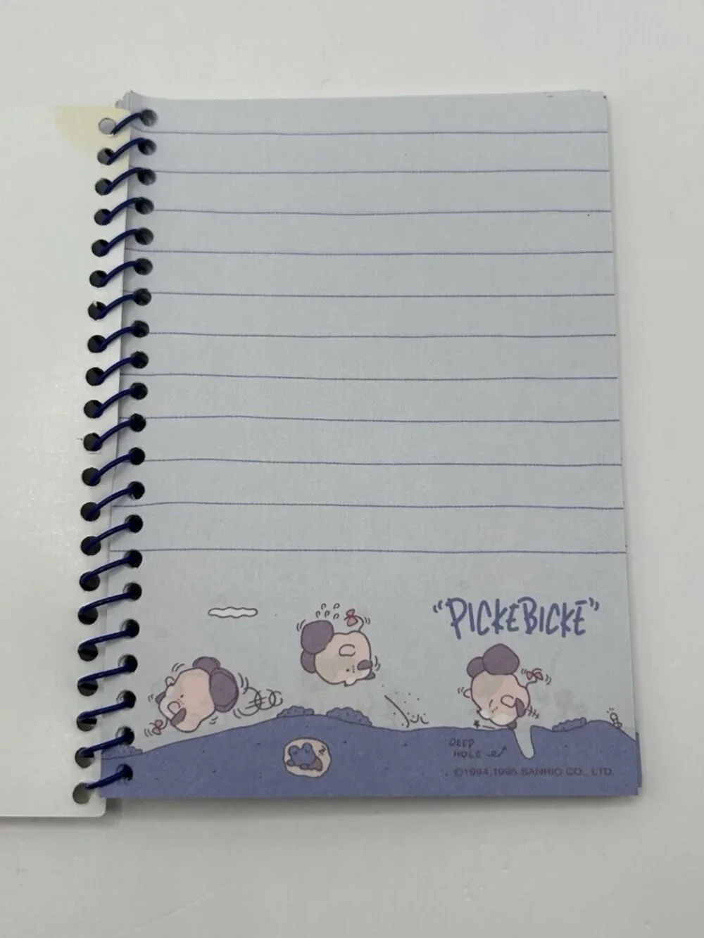 Sanrio 1995 Picke Bicke Spiral Notepad 33 Sheets Vintage Pickebicke Puff Bird